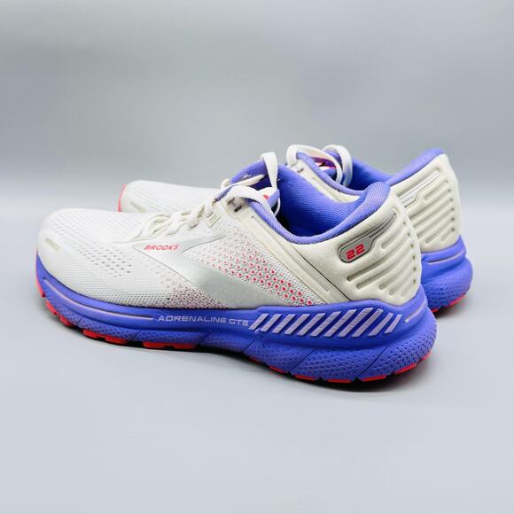Brooks Shoes Womens 9.5 White Purple Adrenaline GTS 22 Athletic Running Sneakers - Picture 6 of 12